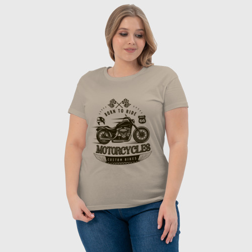 Женская футболка хлопок с принтом Custom bikes, фото #4
