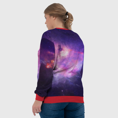 Женский свитшот 3D с принтом Cosmos, вид сзади #2