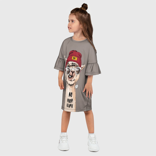Детское платье 3D с принтом Llama, фото на моделе #1