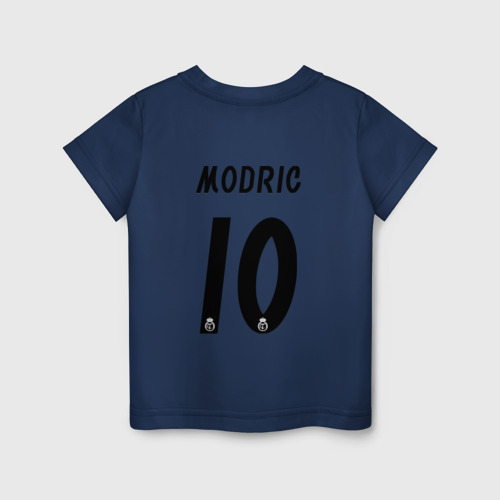 Детская футболка хлопок с принтом MODRIC REAL, вид сзади #1