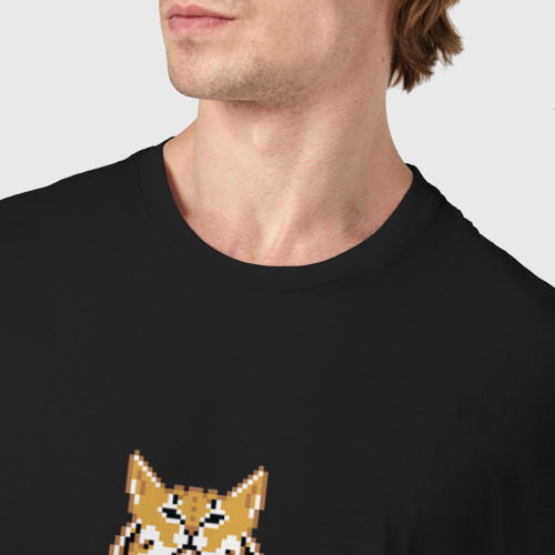Мужская футболка хлопок с принтом IT crowd 8 bit cat, фото #4
