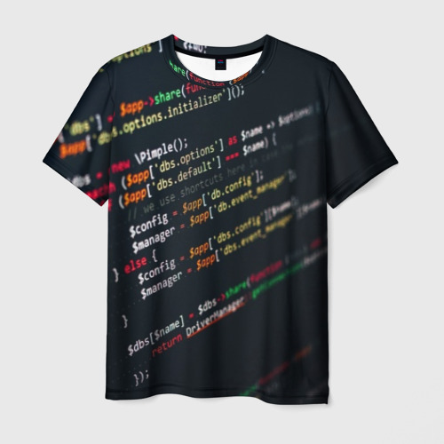 Мужская футболка 3D с принтом Программист, вид спереди #2