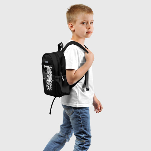 Детский рюкзак 3D с принтом Питбуль, вид сзади #1