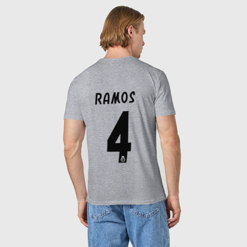 Мужская футболка хлопок с принтом RAMOS REAL, вид сзади #2
