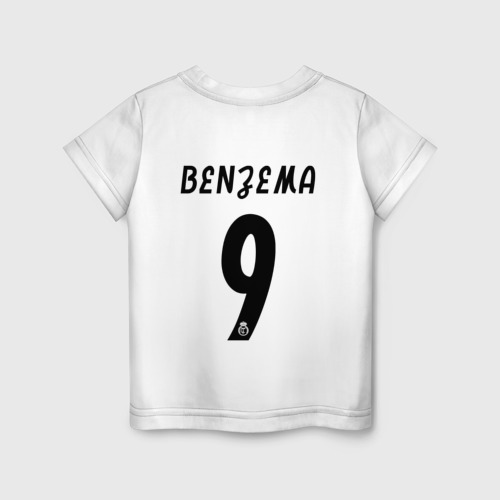 Детская футболка с принтом BENZEMA REAL, вид сзади #1
