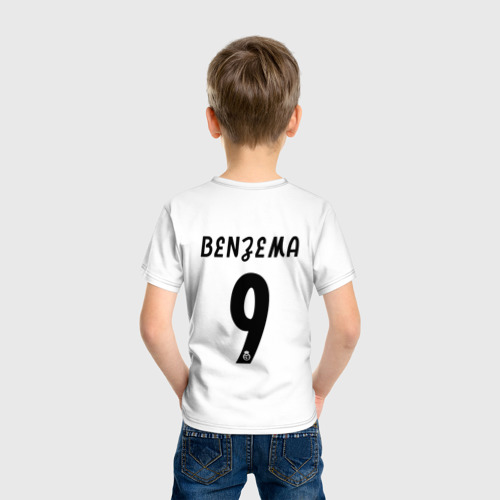 Детская футболка с принтом BENZEMA REAL, вид сзади #2