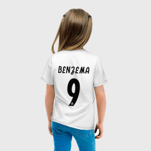 Детская футболка с принтом BENZEMA REAL, вид сзади #2