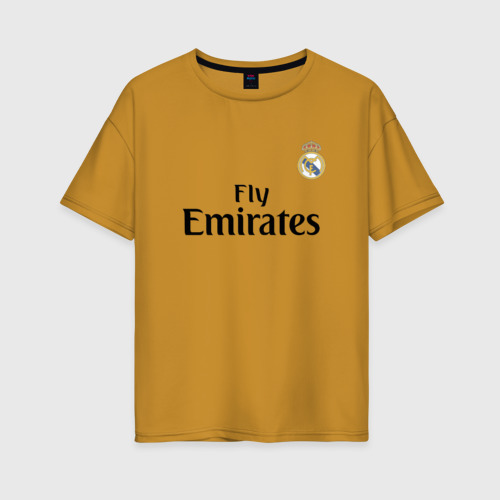 Женская футболка хлопок Oversize с принтом Benzema Real, вид спереди #2
