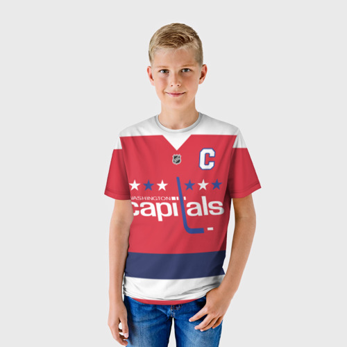 Детская футболка 3D с принтом Александр Овечкин, фото на моделе #1