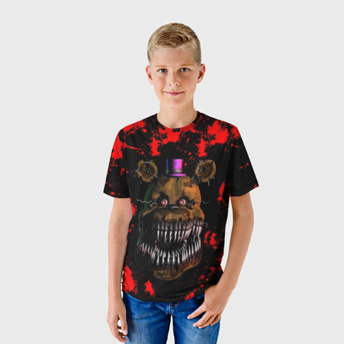 Детская футболка 3D с принтом Five Nights At Freddy\'s, фото на моделе #1