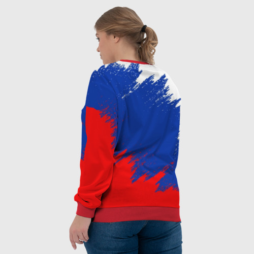 Женский свитшот 3D с принтом Russia sport, вид сзади #2