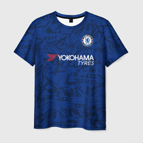 Мужская 3D футболка с принтом Chelsea home 19-20, вид спереди #2