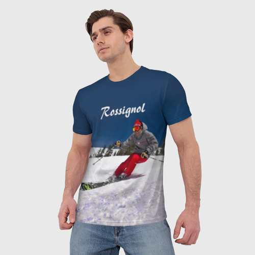 Мужская футболка 3D с принтом Rossignol, фото на моделе #1