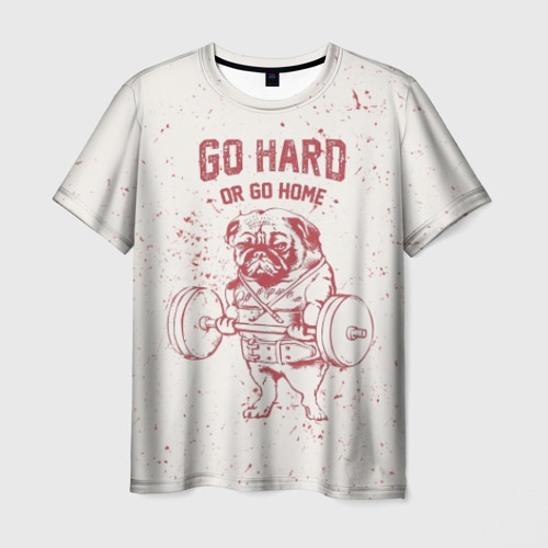 Мужская футболка 3D с принтом GO HARD, вид спереди #2