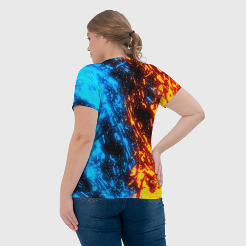 Женская футболка 3D с принтом FORTNITE BATTLE STORM, вид сзади #2