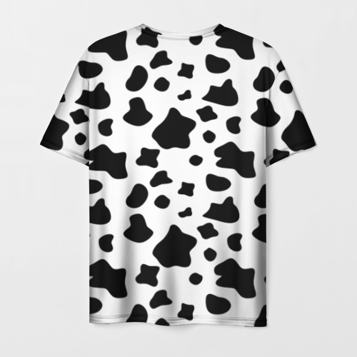 Мужская 3D футболка с принтом Корова, вид сзади #1