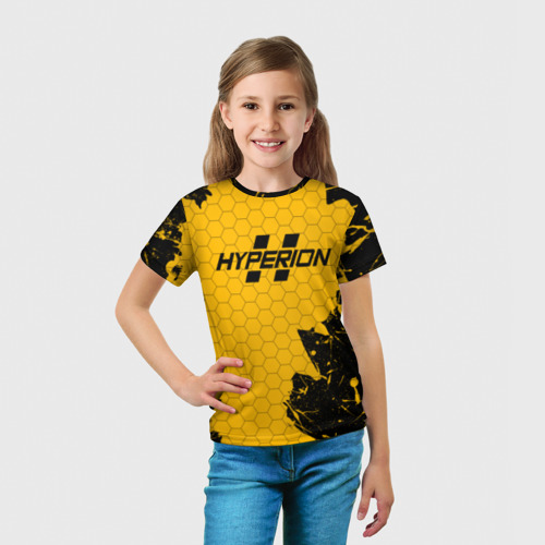Детская футболка 3D с принтом Borderlands hyperion, вид сбоку #3