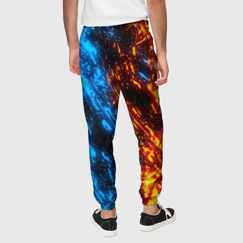 Мужские брюки 3D с принтом CS:GO BATTLE FLAME | КС ГО ОГОНЬ, вид сзади #2