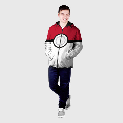 Мужская куртка 3D с принтом Покебол, фото на моделе #1