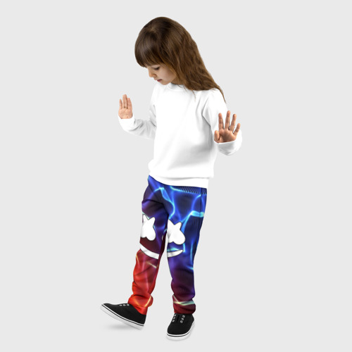 Детские брюки 3D с принтом Marshmello Thunder, фото на моделе #1