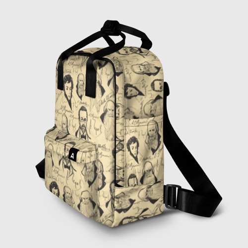 Женский рюкзак 3D с принтом Великие писатели-классики, фото на моделе #1