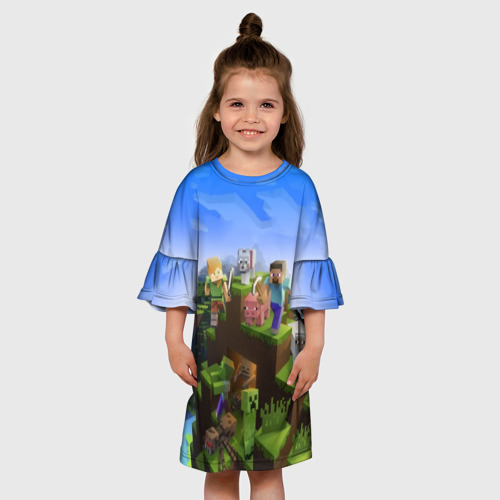 Детское платье 3D с принтом MINECRAFT, вид сбоку #3