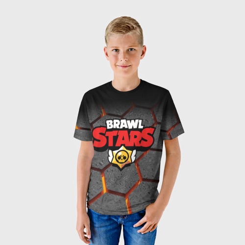 Детская футболка 3D с принтом Brawl Stars Hex, фото на моделе #1