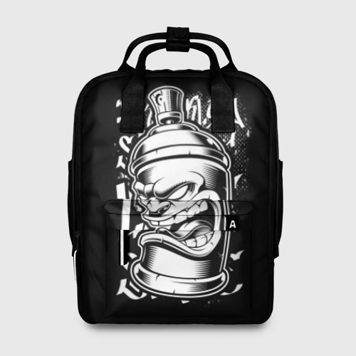 Женский рюкзак 3D с принтом Баллон граффити, вид спереди #2