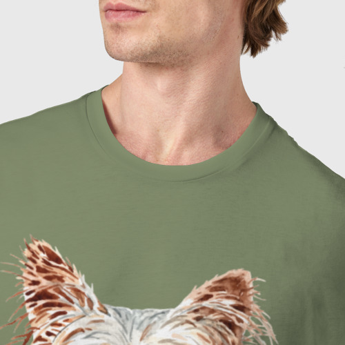 Мужская футболка хлопок с принтом Йоркширский терьер, фото #4