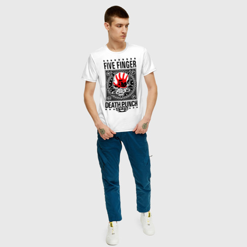 Мужская футболка с принтом Five Finger Death Punch, вид сбоку #3