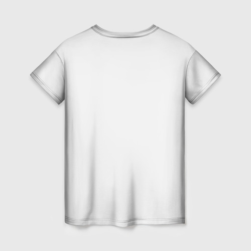 Женская футболка 3D с принтом Мопс в рюкзаке, вид сзади #1