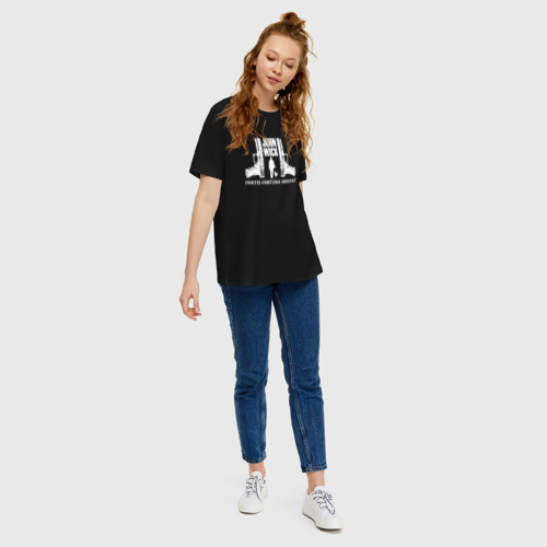 Женская футболка хлопок Oversize с принтом Джон Уик, вид сбоку #3