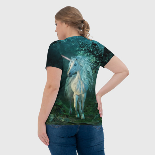 Женская футболка 3D с принтом Единорог, вид сзади #2