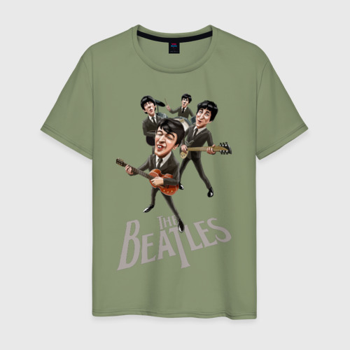 Мужская футболка хлопок с принтом The Beatles, вид спереди #2