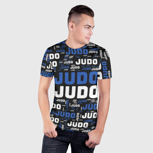 Мужская футболка 3D Slim с принтом Дзюдо, фото на моделе #1