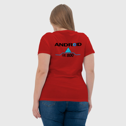 Женская футболка хлопок с принтом RK800 CONNOR (НА СПИНЕ), вид сзади #2