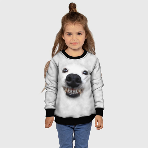 Детский свитшот 3D с принтом Собака - улыбака, фото #4