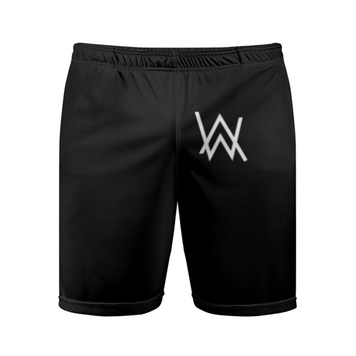 Мужские шорты спортивные с принтом Alan Walker, вид спереди #2