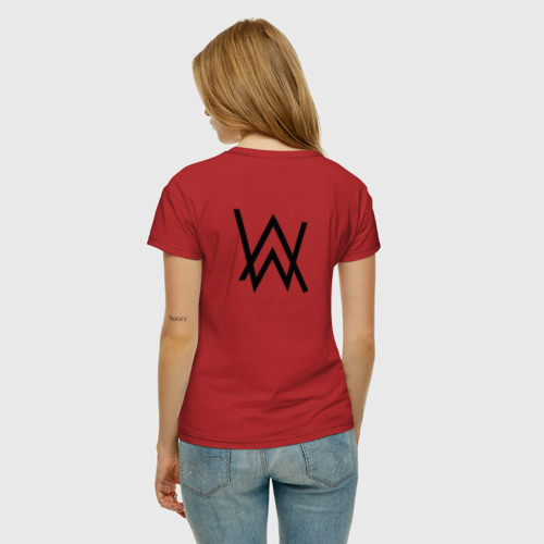 Женская футболка хлопок с принтом ALAN WALKER, вид сзади #2