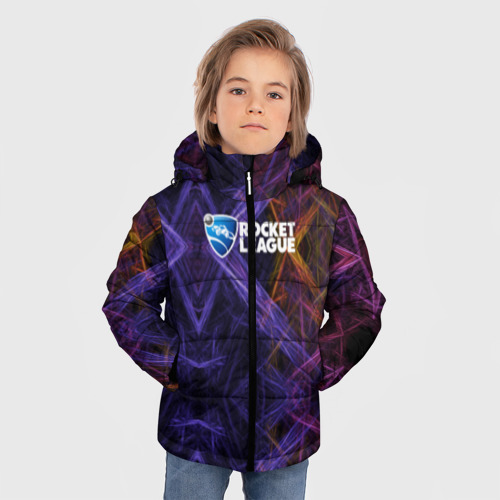 Зимняя куртка для мальчиков 3D с принтом Rocket League, фото на моделе #1