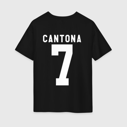 Женская футболка хлопок Oversize с принтом Эрик Кантона Ретро, вид сзади #1