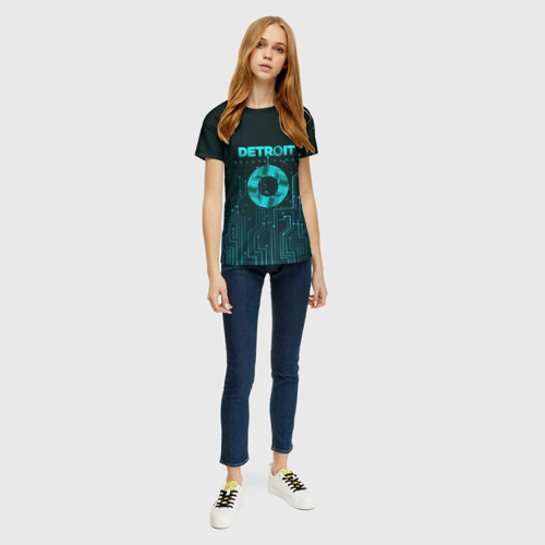 Женская футболка 3D с принтом Detroit: Вecome Human, вид сбоку #3