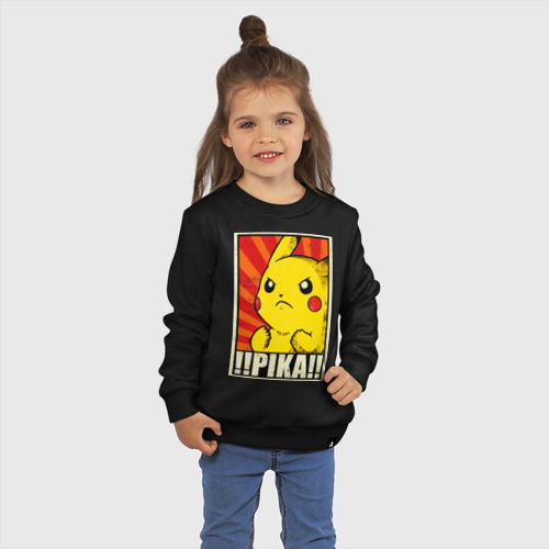 Детский свитшот хлопок с принтом Pikachu Pika Pika, фото на моделе #1