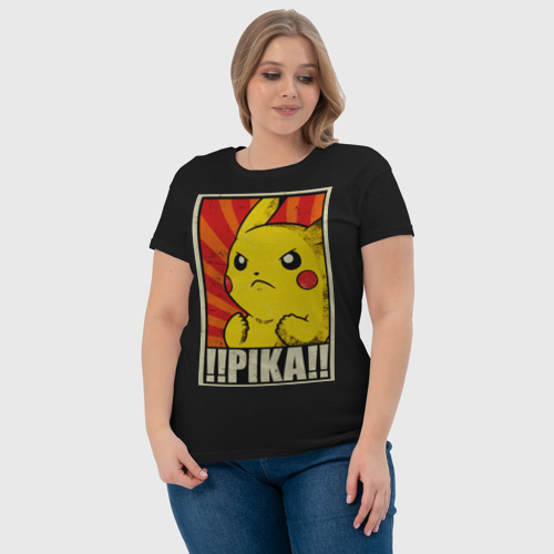 Женская футболка хлопок с принтом Pikachu Pika Pika, фото #4