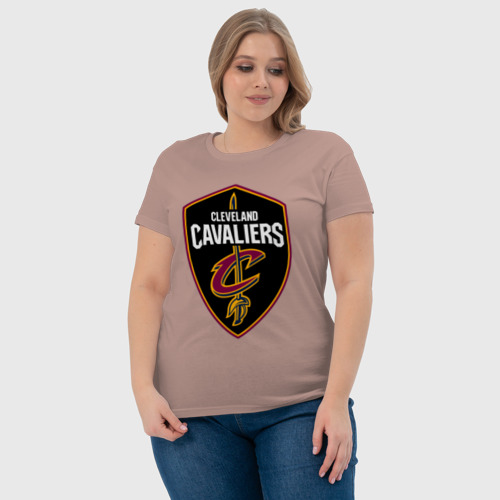 Женская футболка хлопок с принтом Кливленд Кавальерс, фото #4