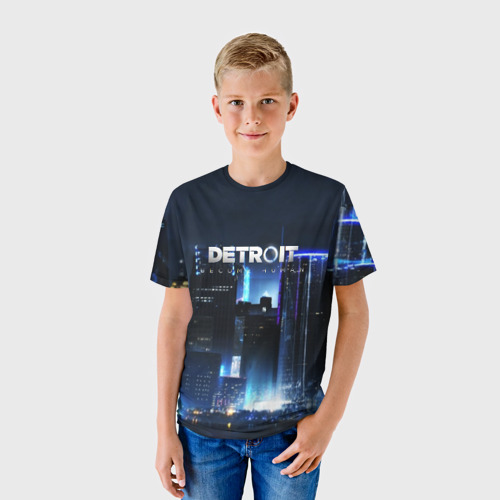 Детская футболка 3D с принтом DETROIT:BECOME HUMAN, фото на моделе #1