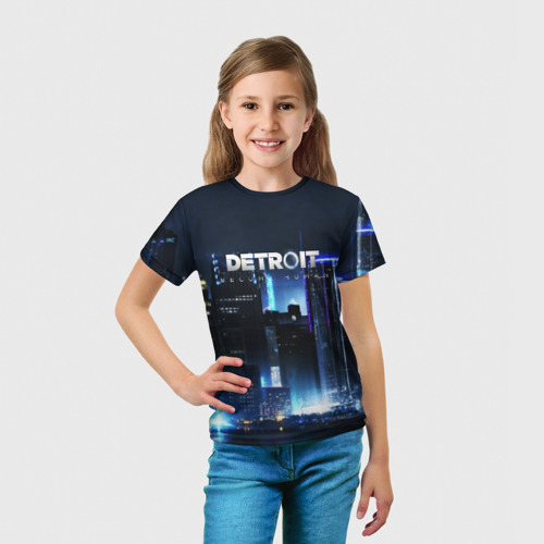 Детская футболка 3D с принтом DETROIT:BECOME HUMAN, вид сбоку #3