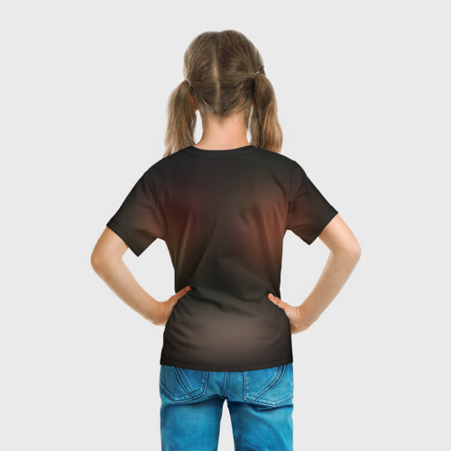 Детская футболка 3D с принтом Годзилла, вид сзади #2