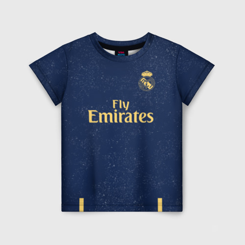 Детская футболка 3D с принтом Modric away 19-20, вид спереди #2