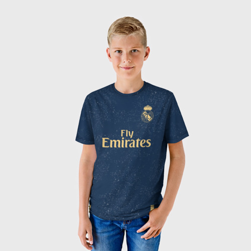 Детская футболка 3D с принтом Sergio Ramos away 19-20, фото на моделе #1